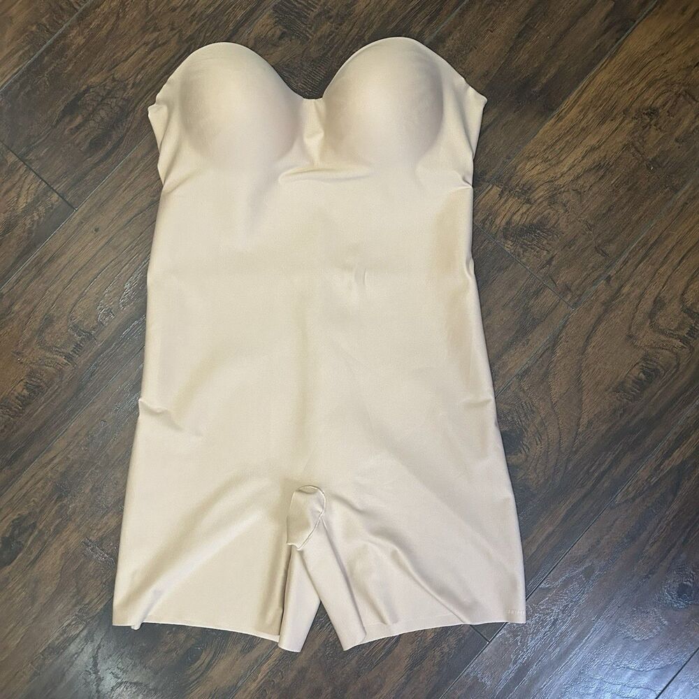 Skims Strapless Shape-wear Bodysuit Tan Nude Size 4X Open Gusset